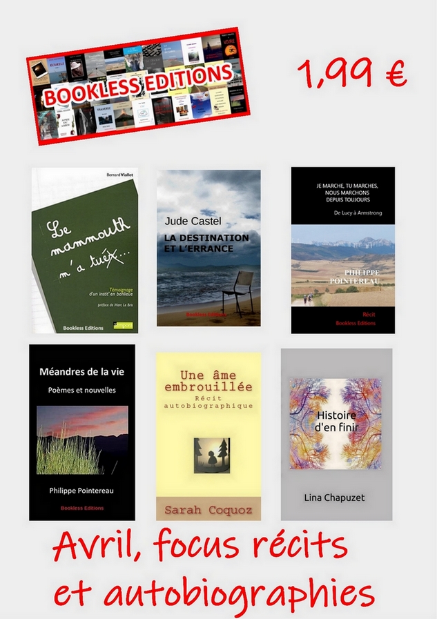 Focus récits, promotions d'avril, Bookless Editions